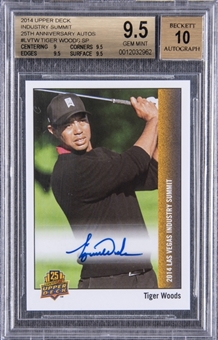 2014 UD Industry Summit #LV-TW Tiger Woods Signed Card – BGS GEM MINT 9.5/BGS 10